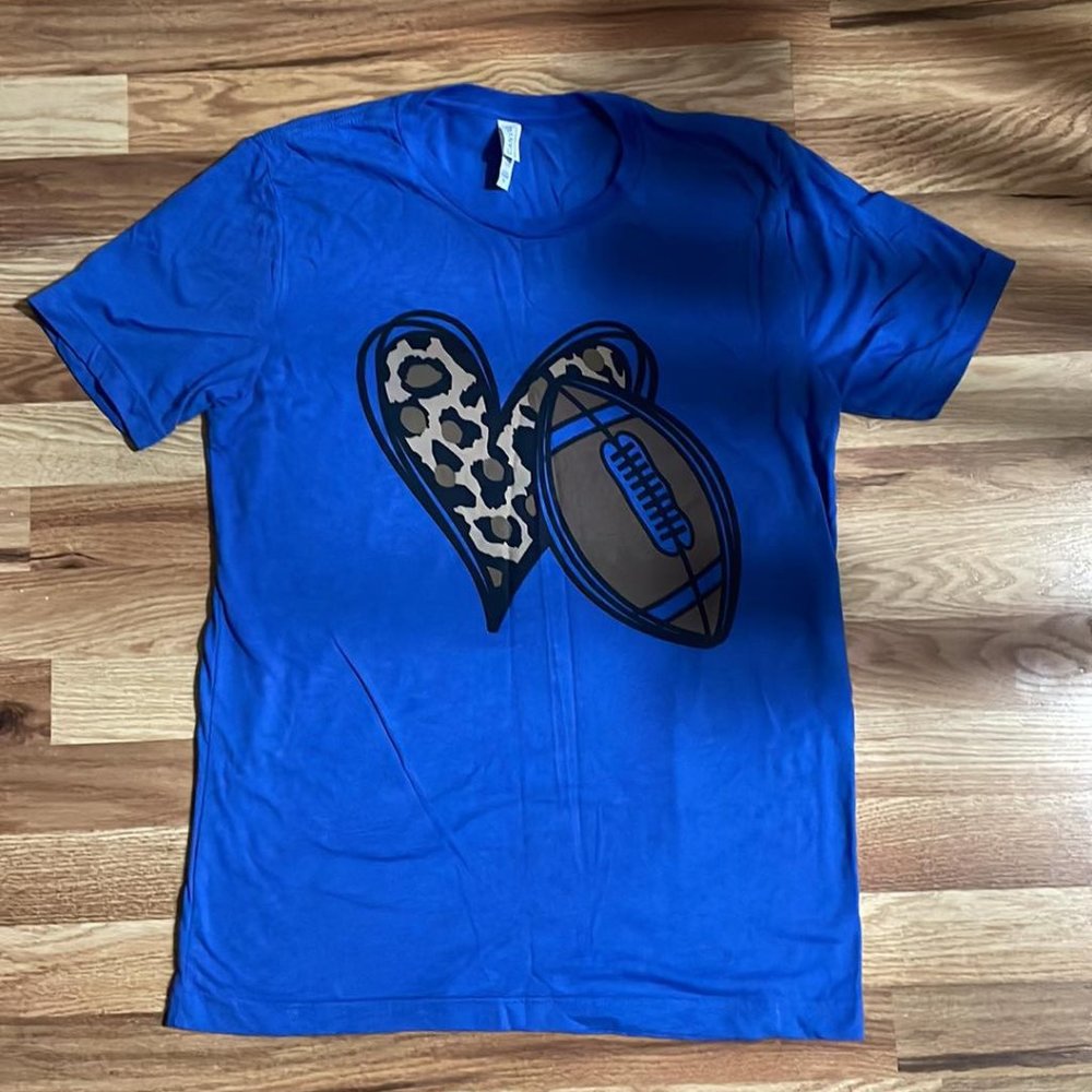 Women Medium Printed Football Fan Leopard Print Soft T-Shirt - Picture 1 of 1